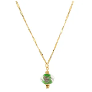 1928 Jewelry Glass Rondell Bel Fiore Bead Drop Necklace 15"   3" Extender 1928 Jewelry