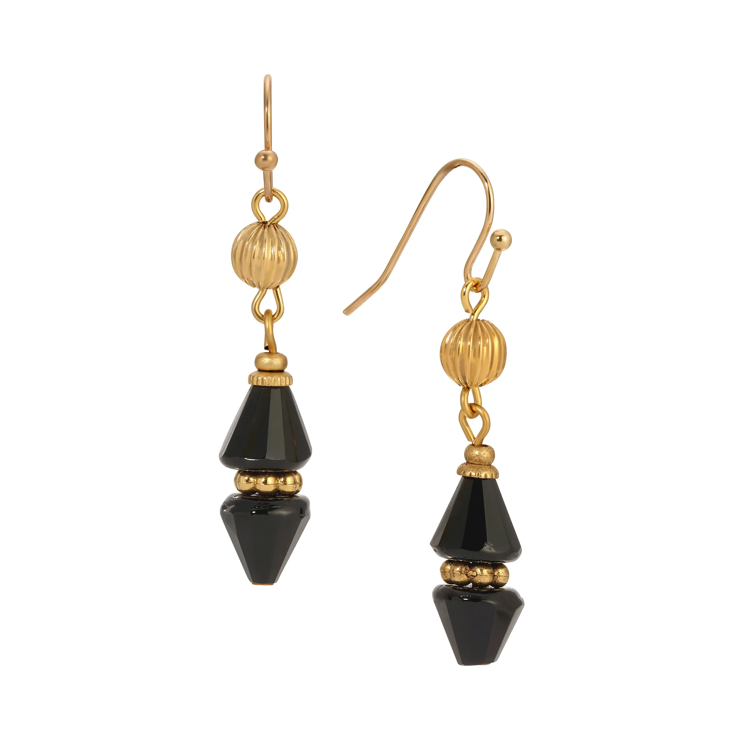 1928 Jewelry Glass Teardrop Crystal Beaded Dangling Earrings 1928 Jewelry