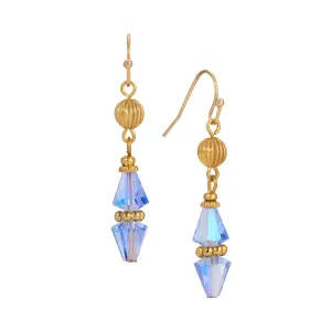 1928 Jewelry Glass Teardrop Crystal Beaded Dangling Earrings 1928 Jewelry