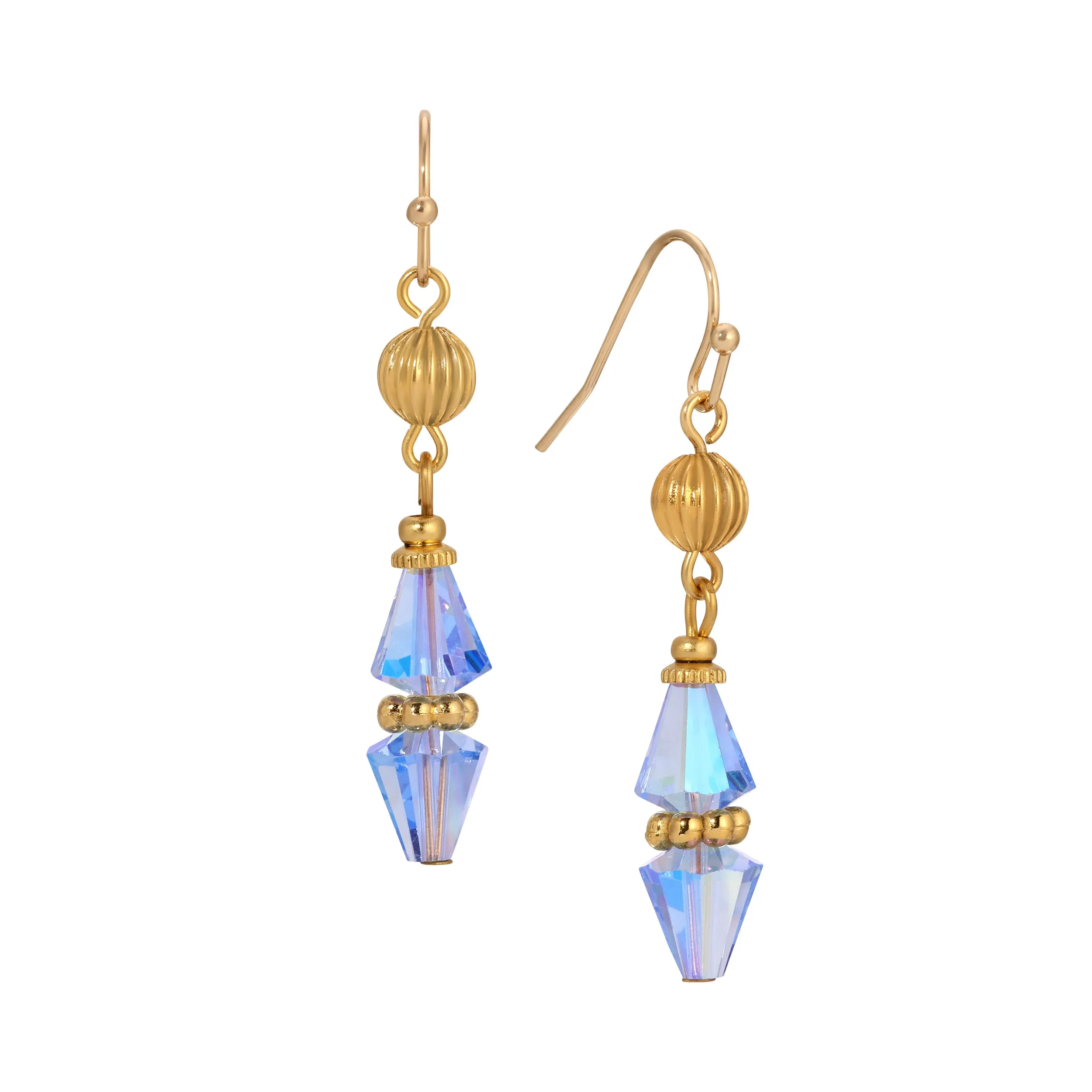 1928 Jewelry Glass Teardrop Crystal Beaded Dangling Earrings 1928 Jewelry