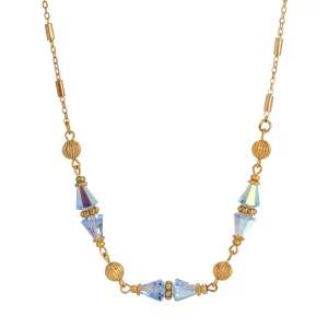 1928 Jewelry Glass Teardrop Crystal Beaded Necklace 16" 1928 Jewelry