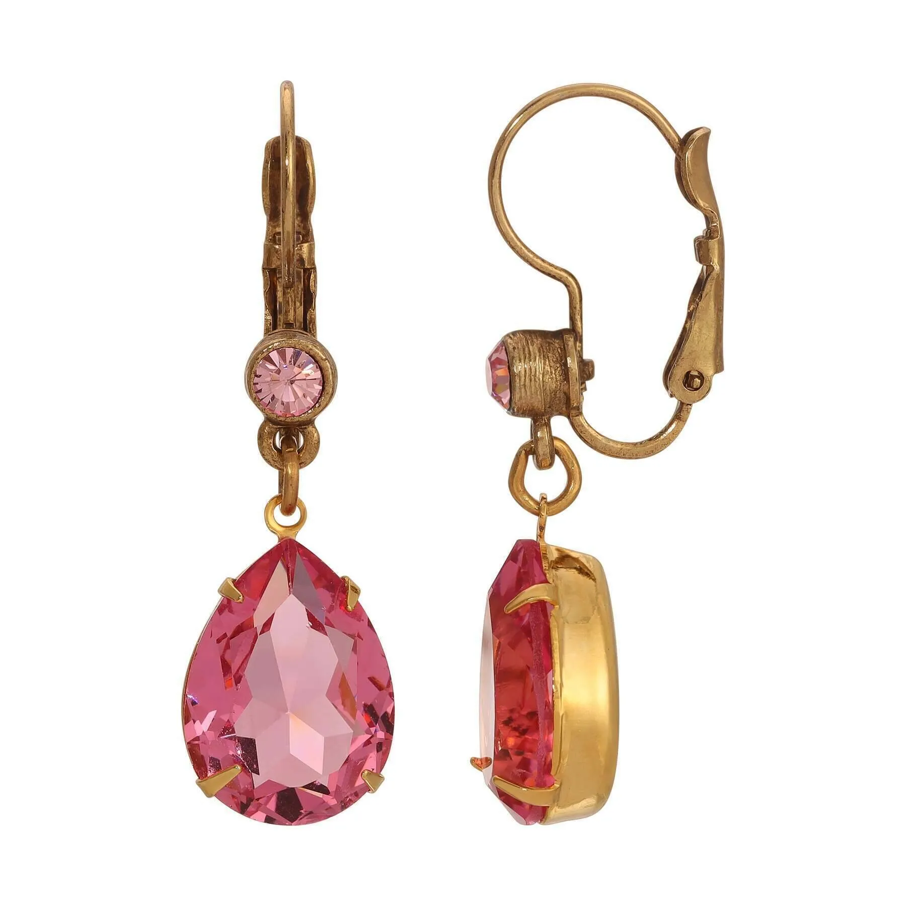 1928 Jewelry Gleaming Pear Crystal Drop Earrings 1928 Jewelry