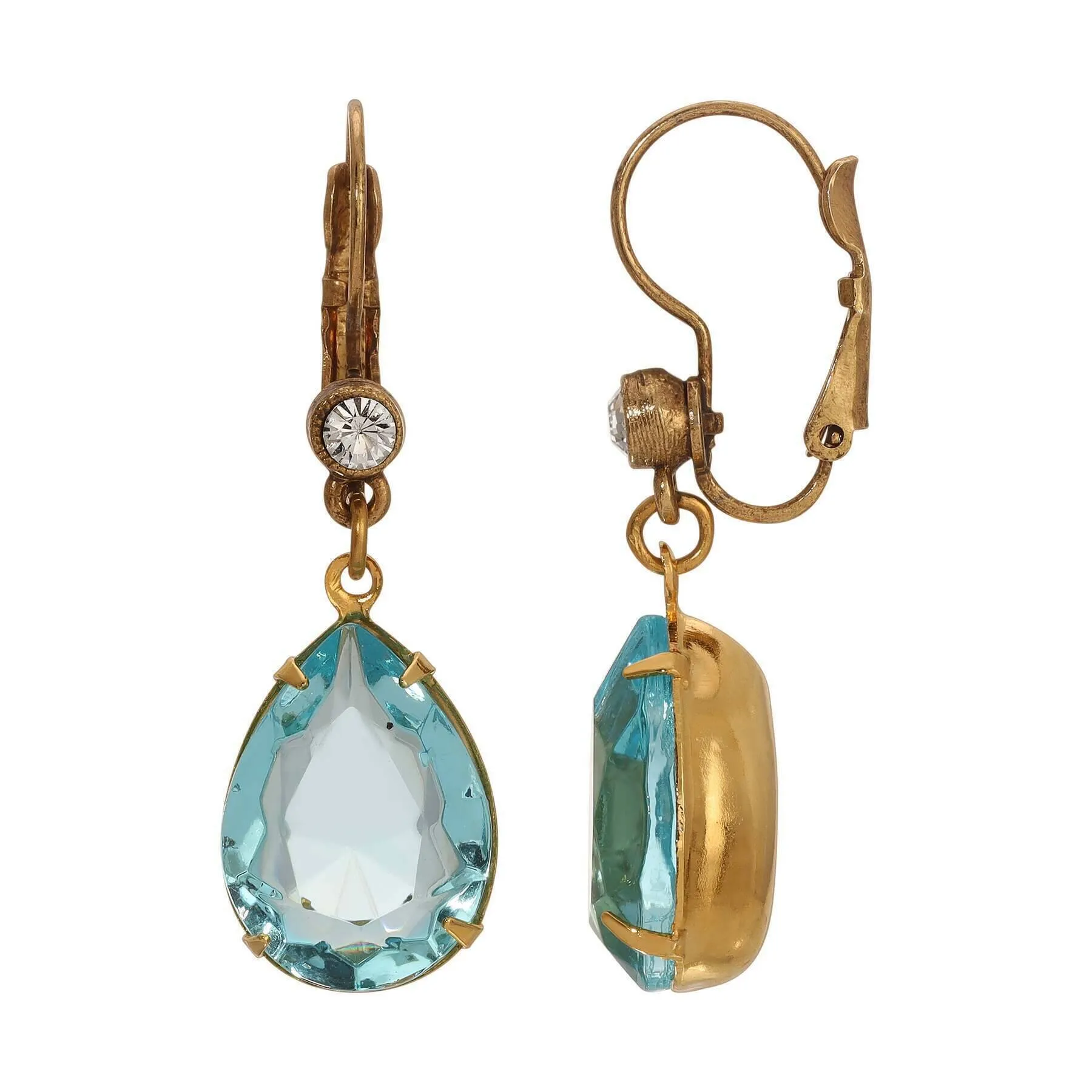 1928 Jewelry Gleaming Pear Crystal Drop Earrings 1928 Jewelry