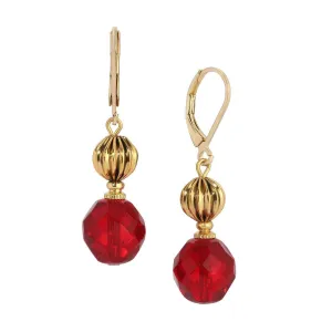 1928 Jewelry Glimmering Siam Red Dangling Earrings 1928 Jewelry