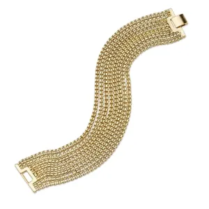 1928 Jewelry Gold 8 Row Muto Chain Clasp Bracelet 7.5" 1928 Jewelry