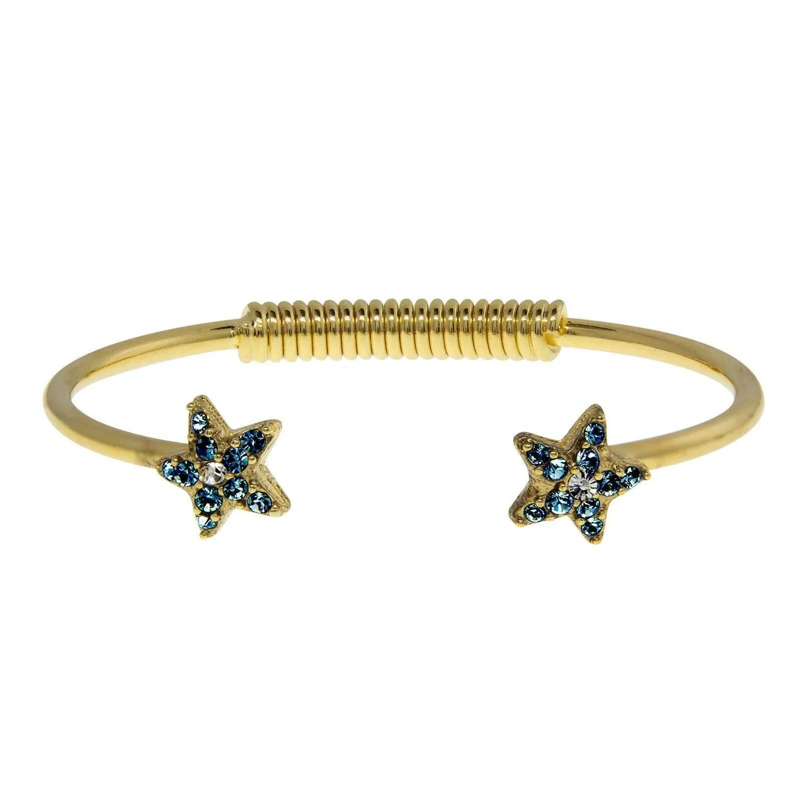 1928 Jewelry Gold Austrian Crystal Star Spring Bracelet 1928 Jewelry