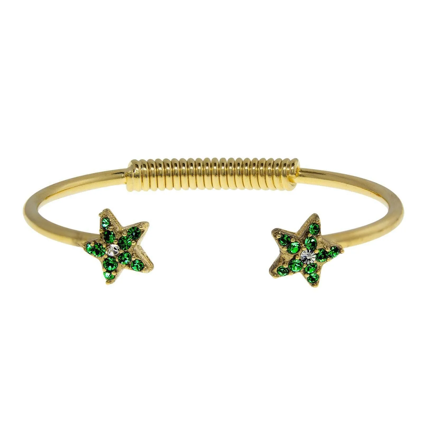 1928 Jewelry Gold Austrian Crystal Star Spring Bracelet 1928 Jewelry