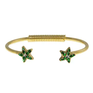 1928 Jewelry Gold Austrian Crystal Star Spring Bracelet 1928 Jewelry