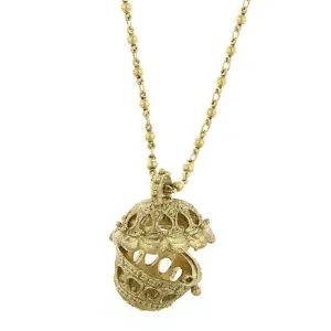 1928 Jewelry Gold Basket Pendant Necklace 24" 1928 Jewelry