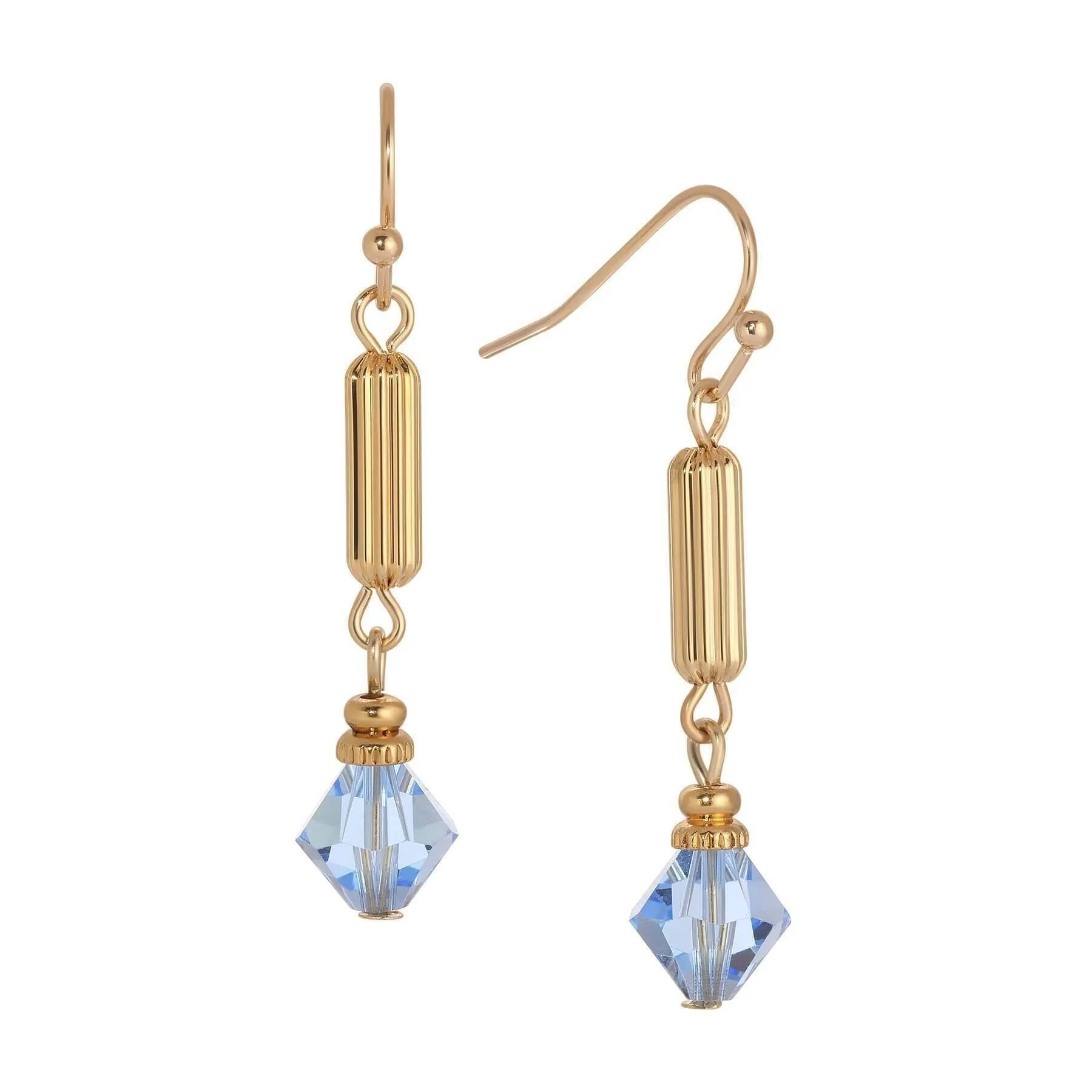 1928 Jewelry Gold Bead Crystal Lantern Dangling Earrings 1928 Jewelry