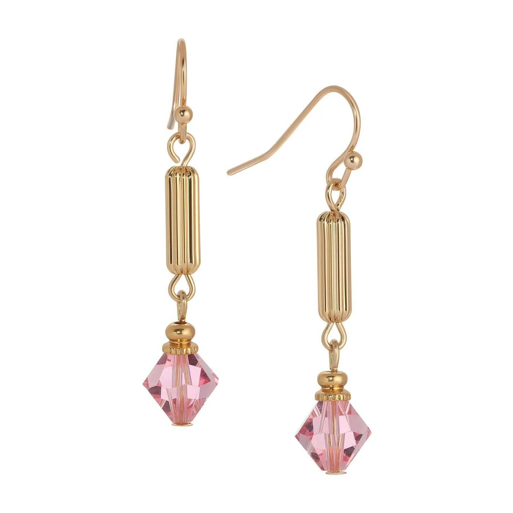 1928 Jewelry Gold Bead Crystal Lantern Dangling Earrings 1928 Jewelry