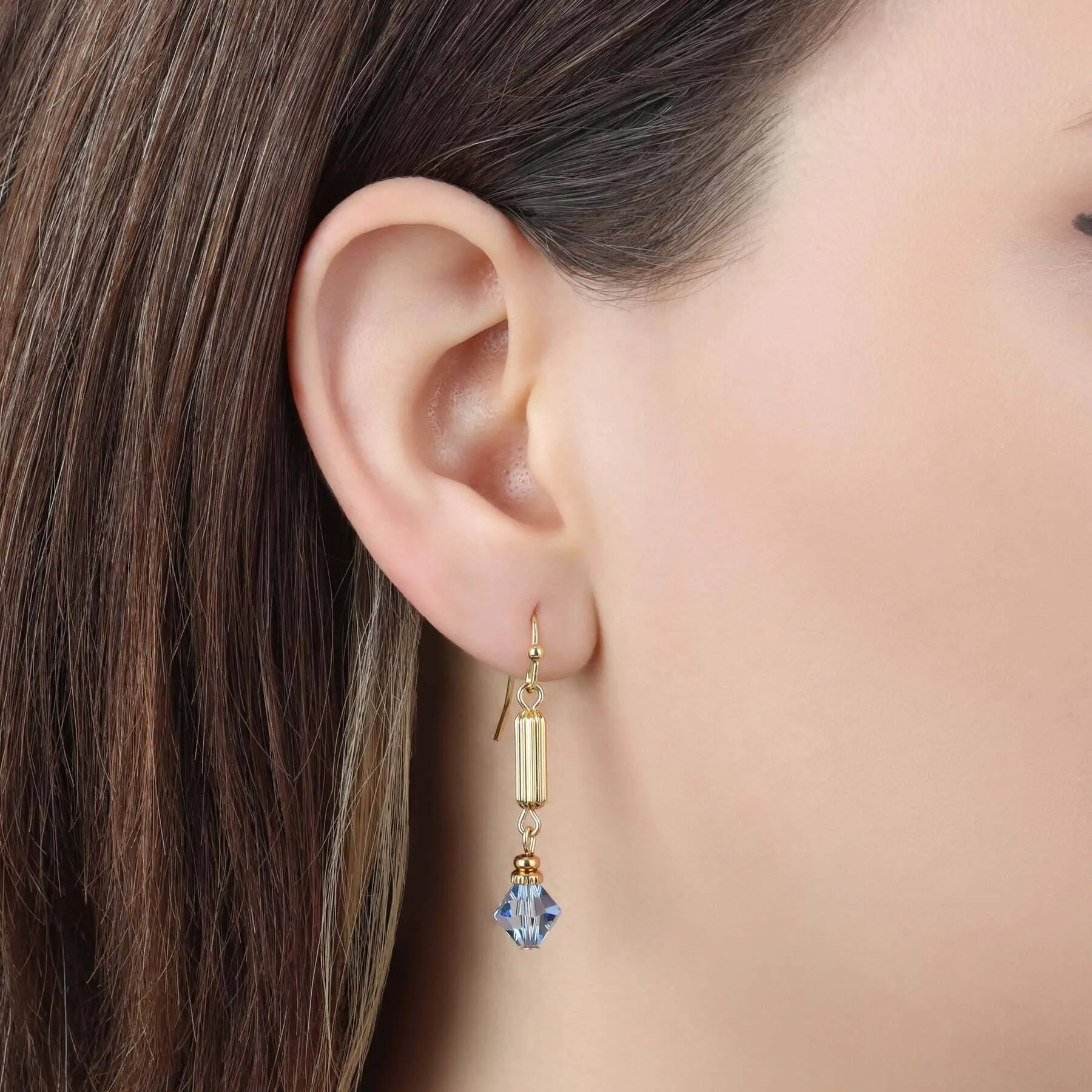 1928 Jewelry Gold Bead Crystal Lantern Dangling Earrings 1928 Jewelry
