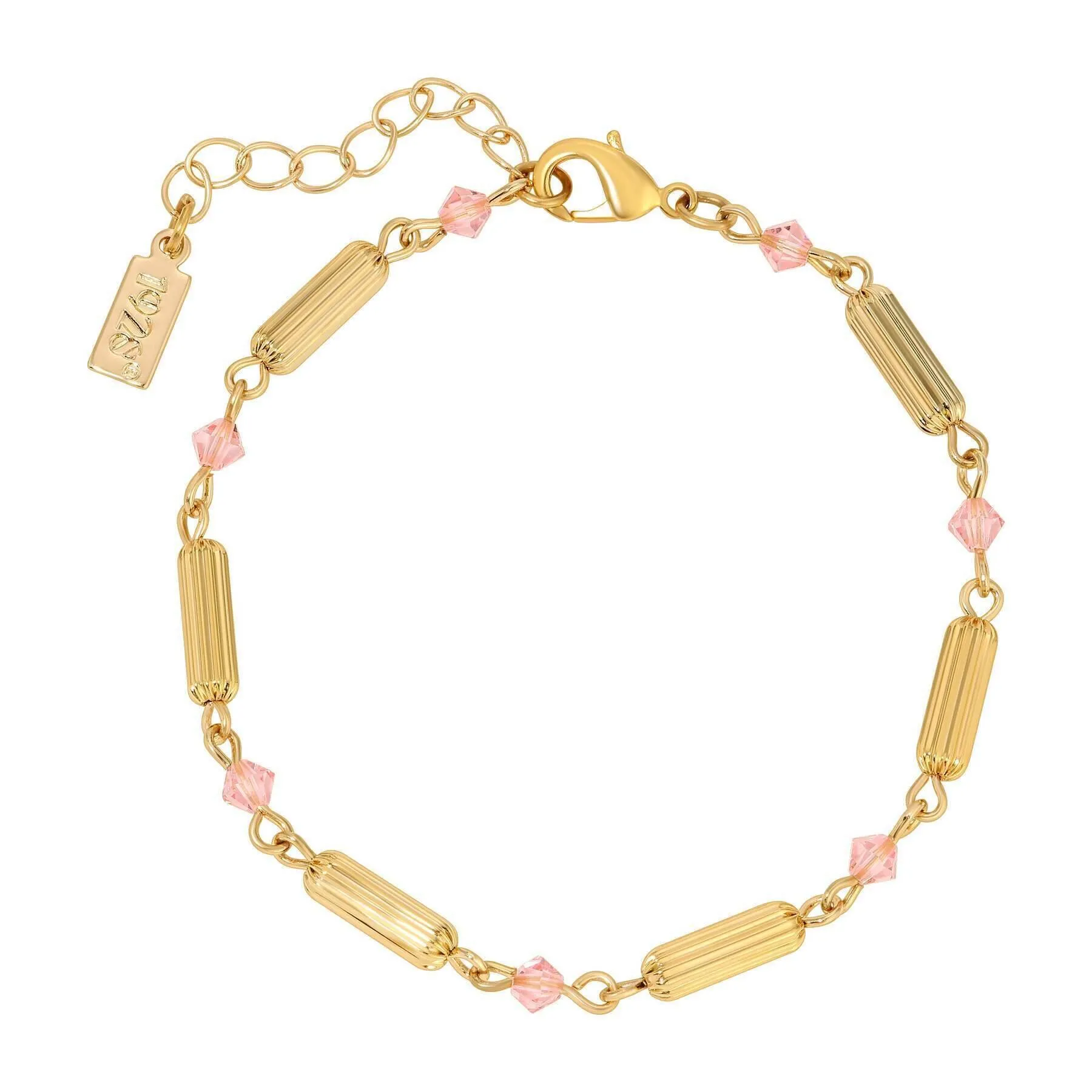 1928 Jewelry Gold Beaded Crystal Lantern Bracelet 1" Extension 1928 Jewelry