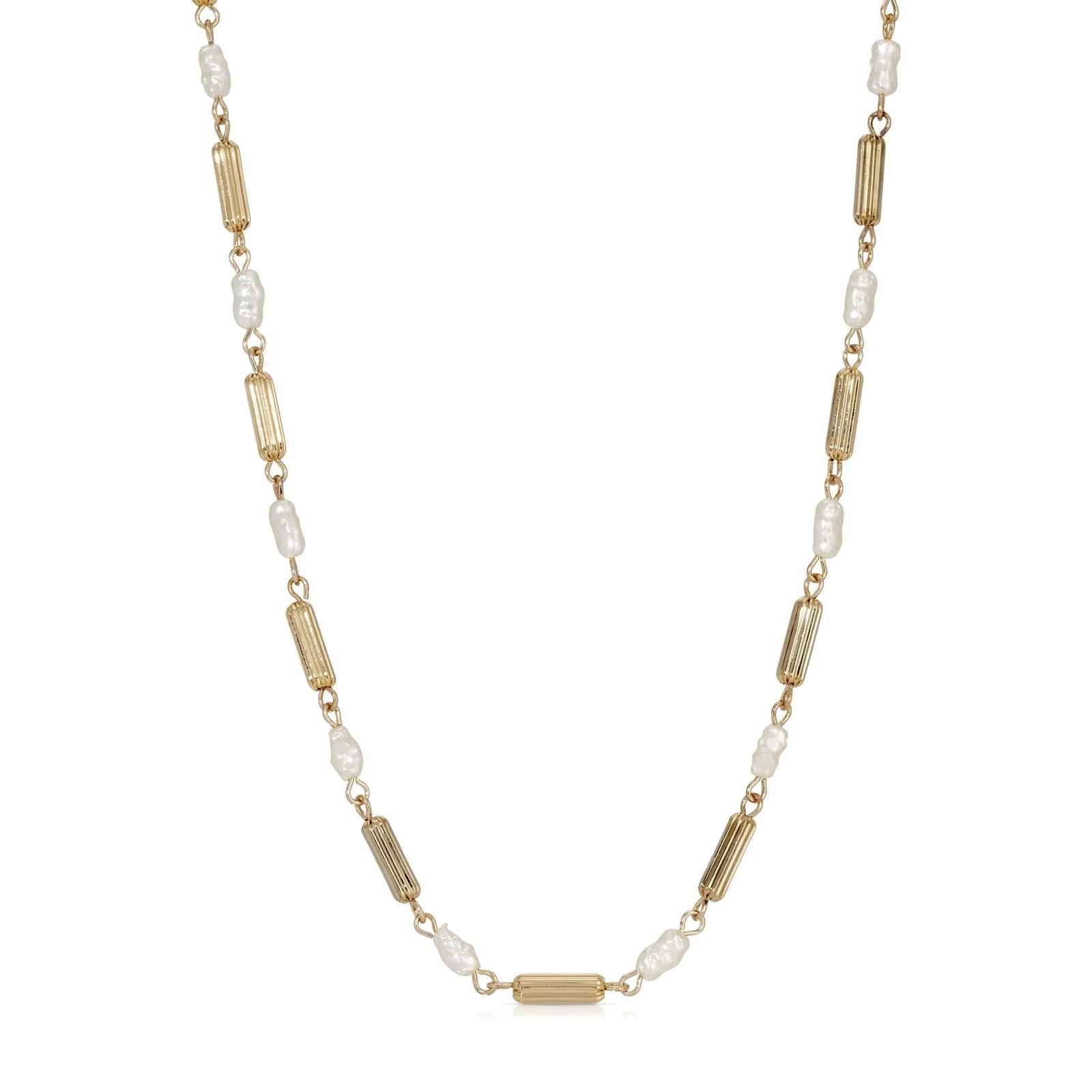 1928 Jewelry Gold Beaded Crystal Lantern Necklace 15"   3" Extension 1928 Jewelry