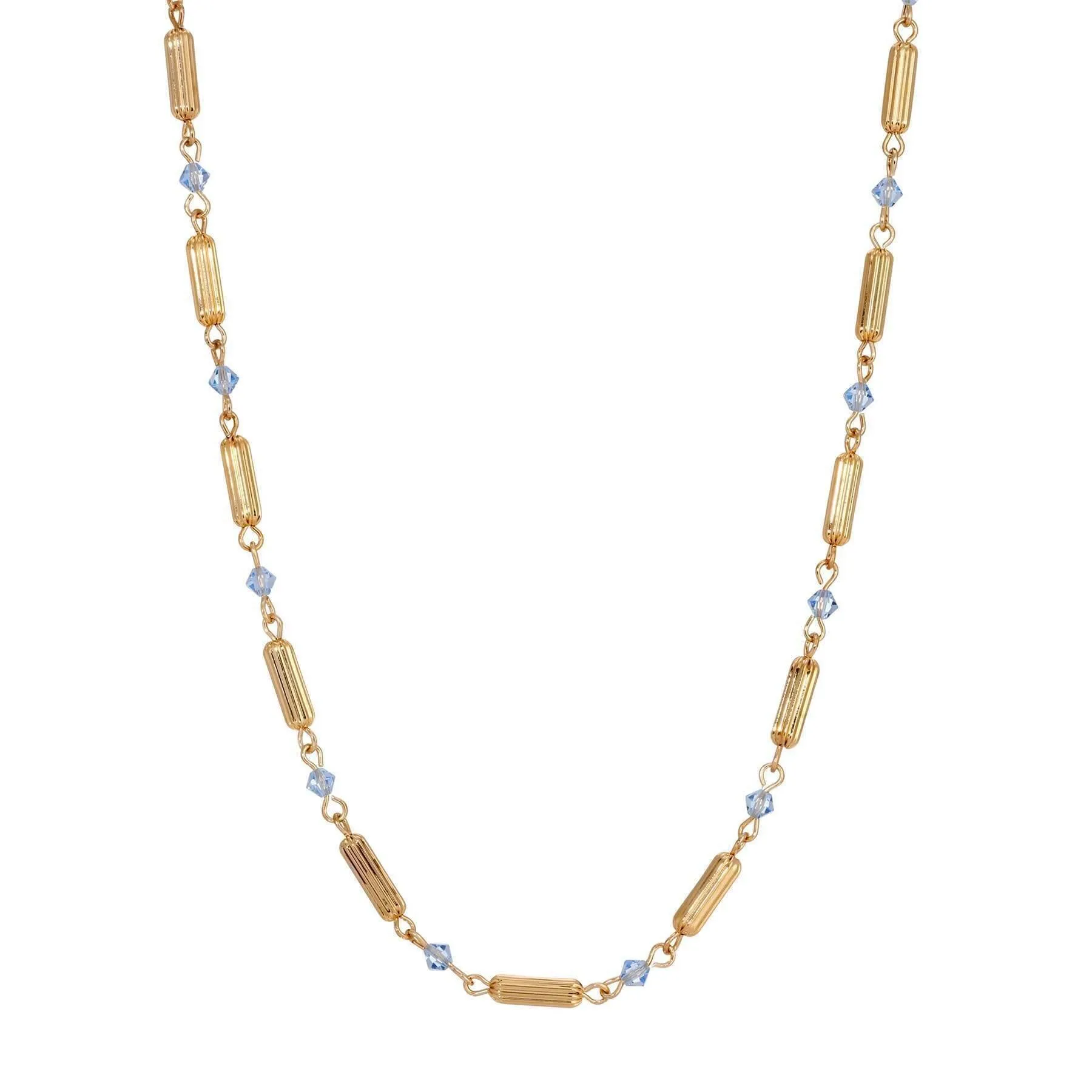 1928 Jewelry Gold Beaded Crystal Lantern Necklace 15"   3" Extension 1928 Jewelry
