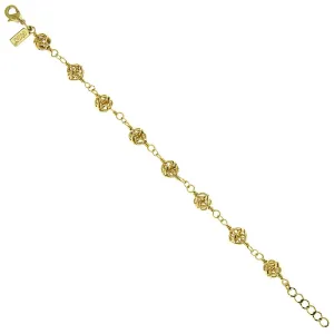 1928 Jewelry Gold Caged Filigree Beaded Bracelet 1928 Jewelry