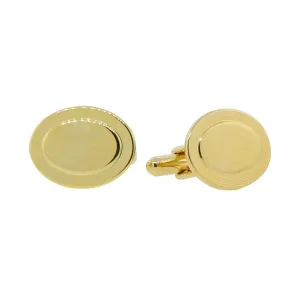 1928 Jewelry Gold Classic Oval Groove Cufflinks 1928 Jewelry