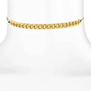 1928 Jewelry Gold Curb Chain Leather Cord Choker Necklace 12"   5" Extender 1928 Jewelry