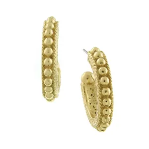 1928 Jewelry Gold Dotted Hoop Earrings 1928 Jewelry