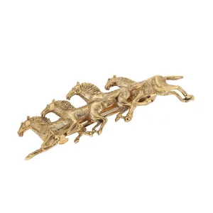 1928 Jewelry Gold Galloping Colt Horses Hair Barrette 1928 Jewelry