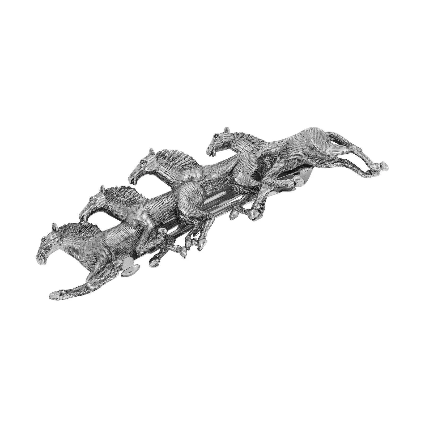 1928 Jewelry Gold Galloping Colt Horses Hair Barrette 1928 Jewelry