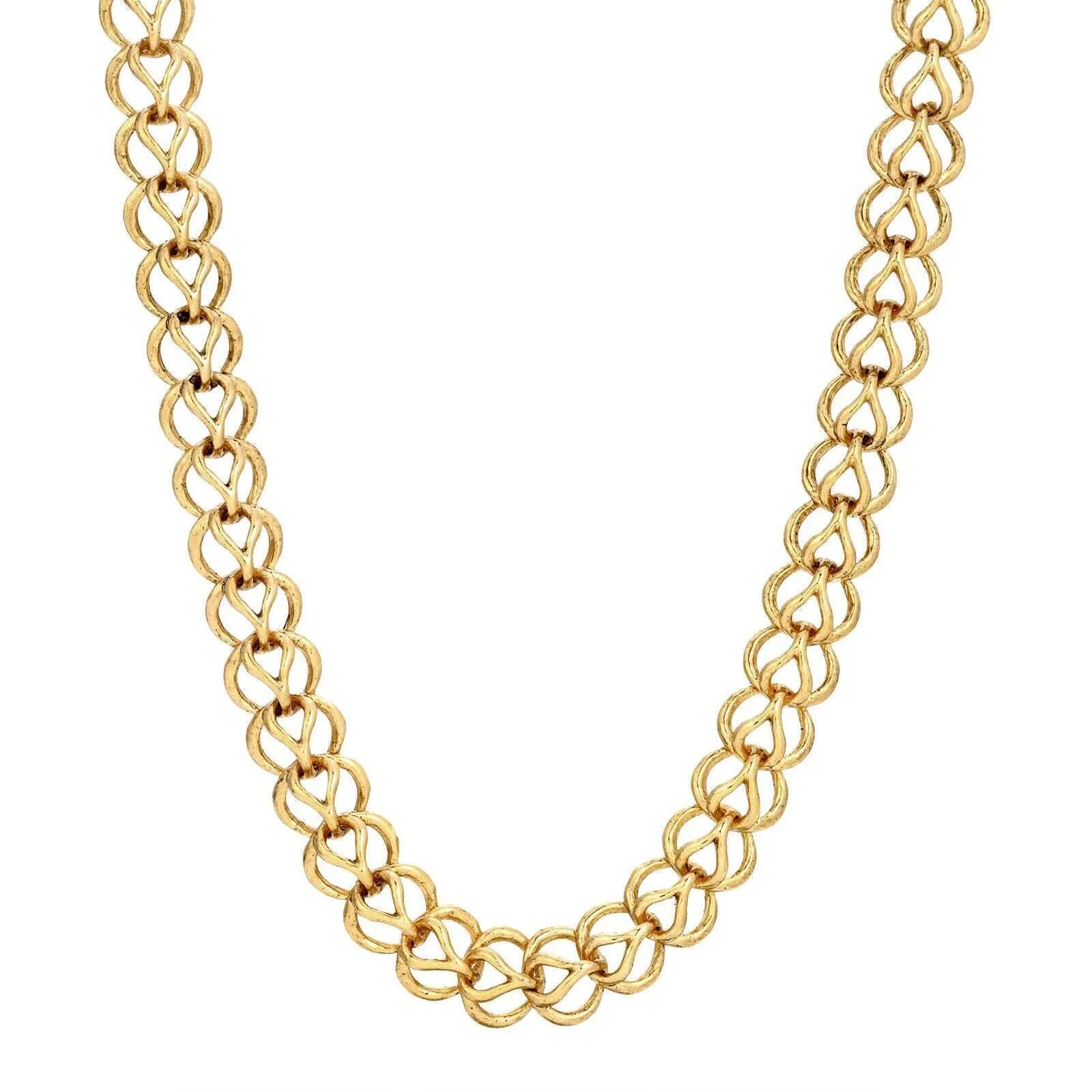 1928 Jewelry Gold Hand Linked Chain Necklace 18" 1928 Jewelry