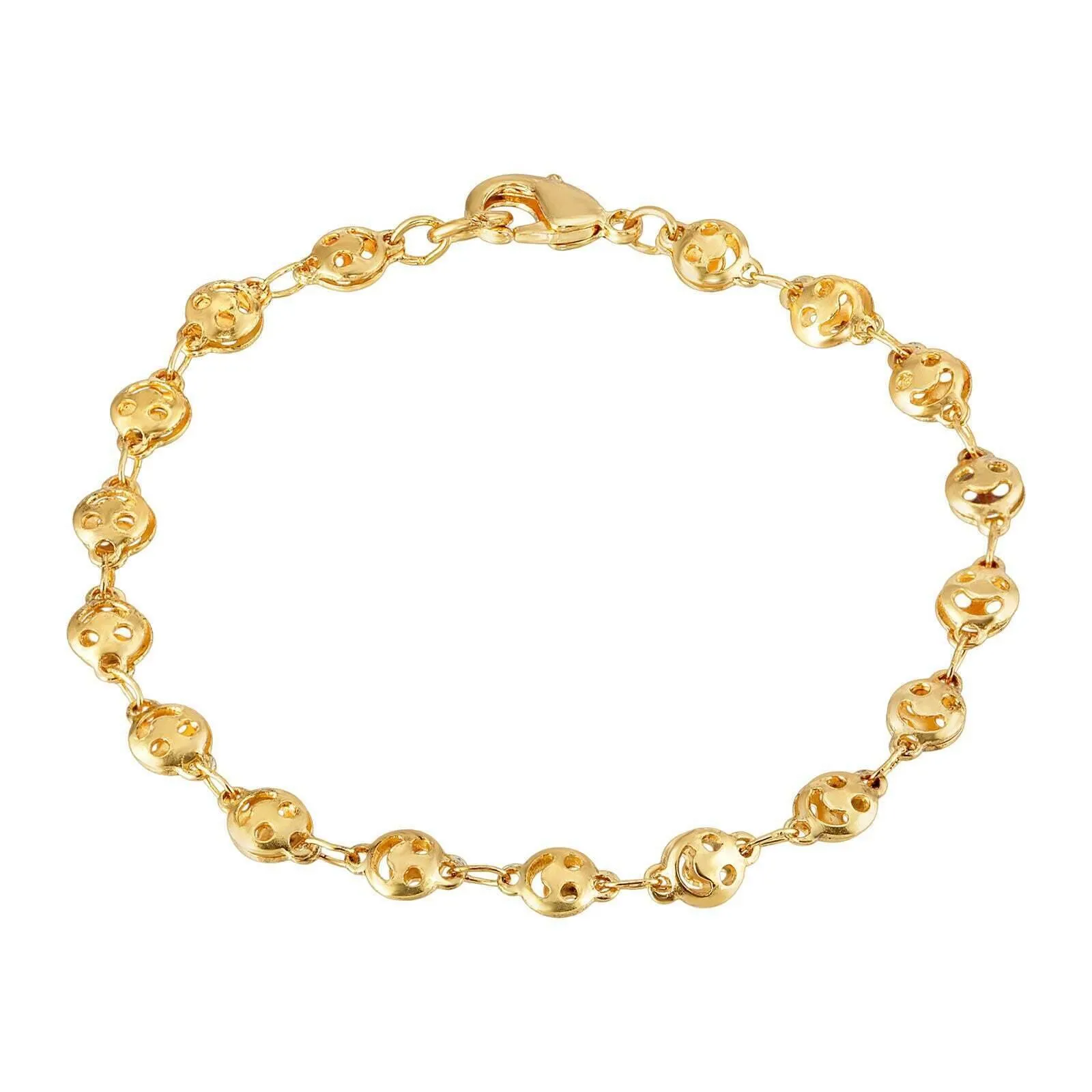 1928 Jewelry Gold Happy Face Chain Bracelet 1928 Jewelry