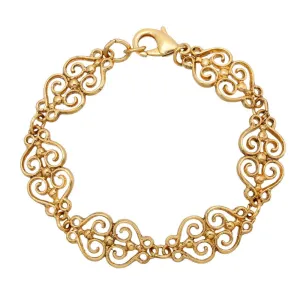 1928 Jewelry Gold Heart Filigree Bracelet 1928 Jewelry