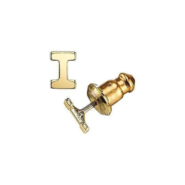 1928 Jewelry Gold Initial Button Earrings 1928 Jewelry