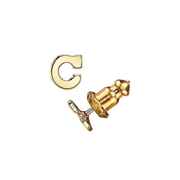 1928 Jewelry Gold Initial Button Earrings 1928 Jewelry