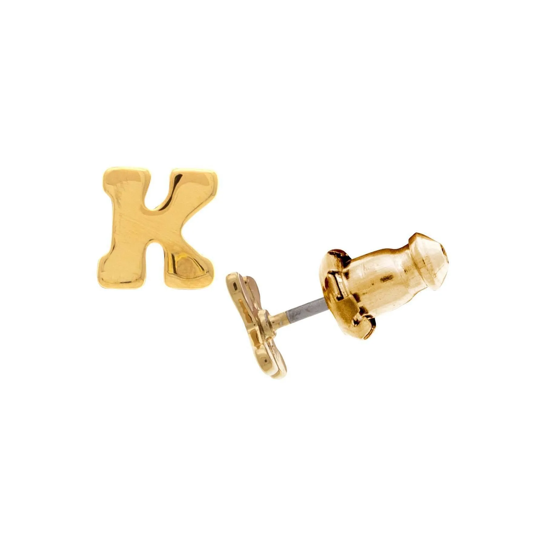 1928 Jewelry Gold Initial Button Earrings 1928 Jewelry
