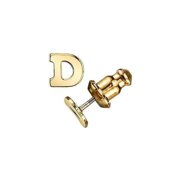 1928 Jewelry Gold Initial Button Earrings 1928 Jewelry