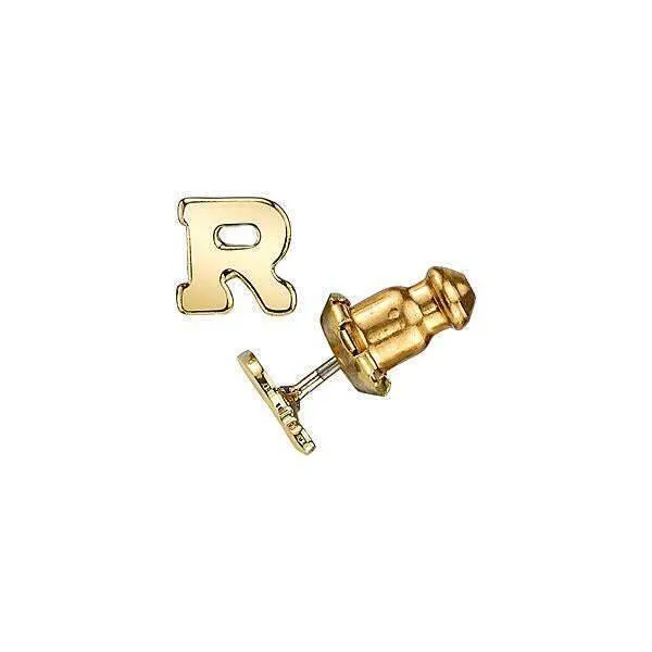 1928 Jewelry Gold Initial Button Earrings 1928 Jewelry