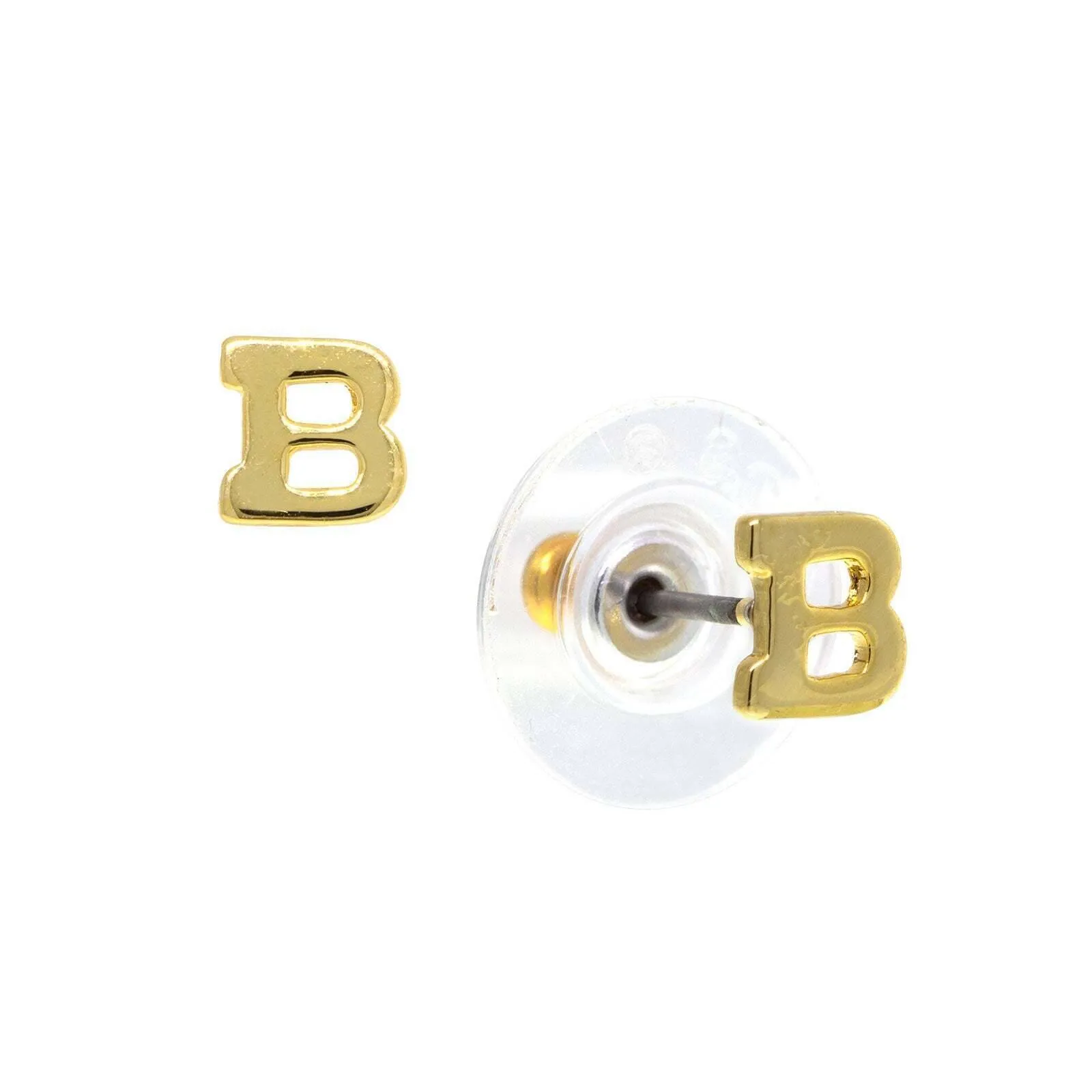 1928 Jewelry Gold Initial Button Earrings 1928 Jewelry