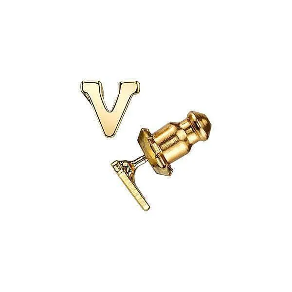 1928 Jewelry Gold Initial Button Earrings 1928 Jewelry