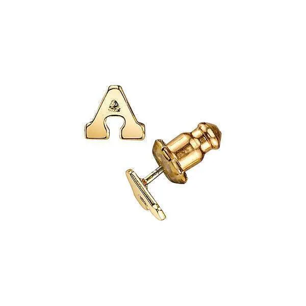 1928 Jewelry Gold Initial Button Earrings 1928 Jewelry