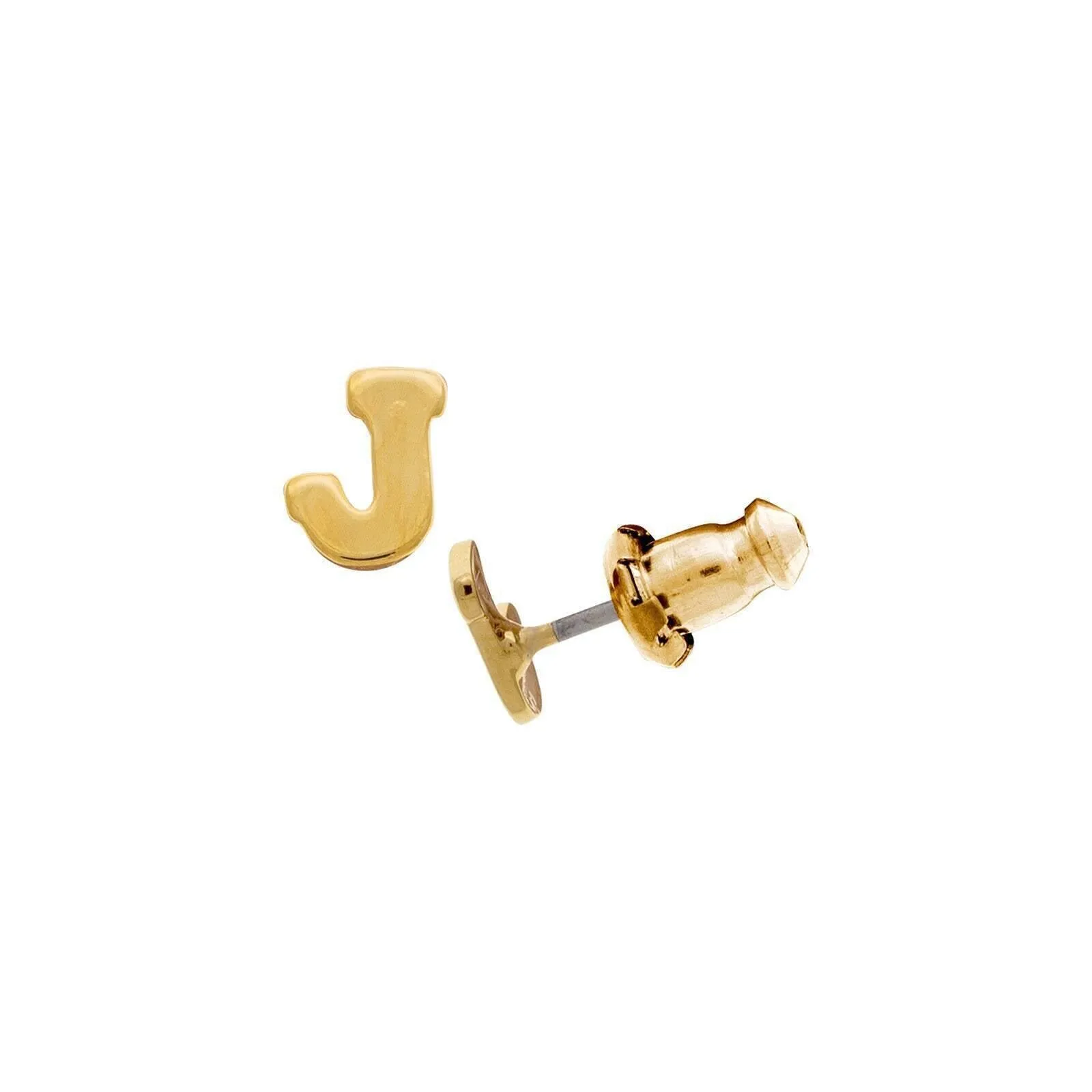 1928 Jewelry Gold Initial Button Earrings 1928 Jewelry