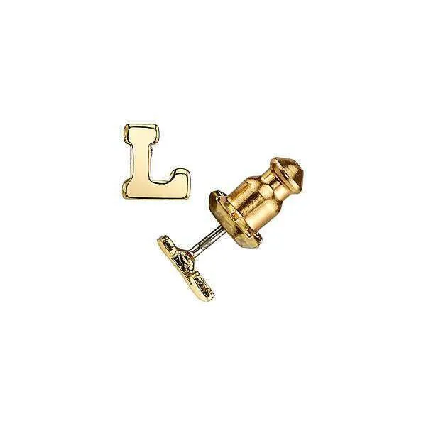 1928 Jewelry Gold Initial Button Earrings 1928 Jewelry