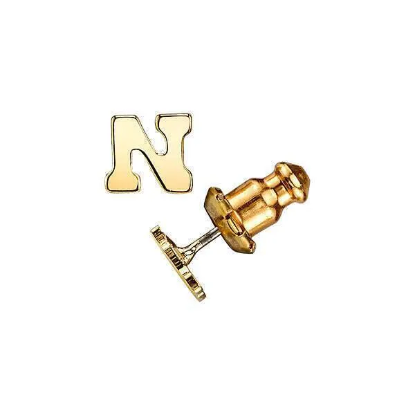 1928 Jewelry Gold Initial Button Earrings 1928 Jewelry