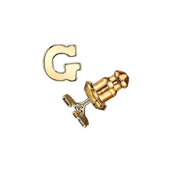 1928 Jewelry Gold Initial Button Earrings 1928 Jewelry