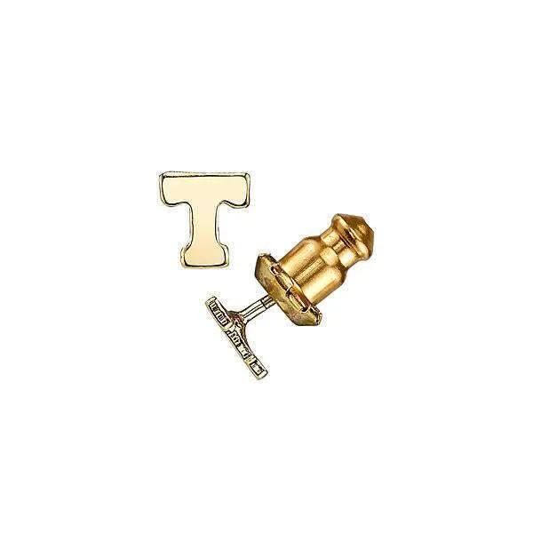 1928 Jewelry Gold Initial Button Earrings 1928 Jewelry