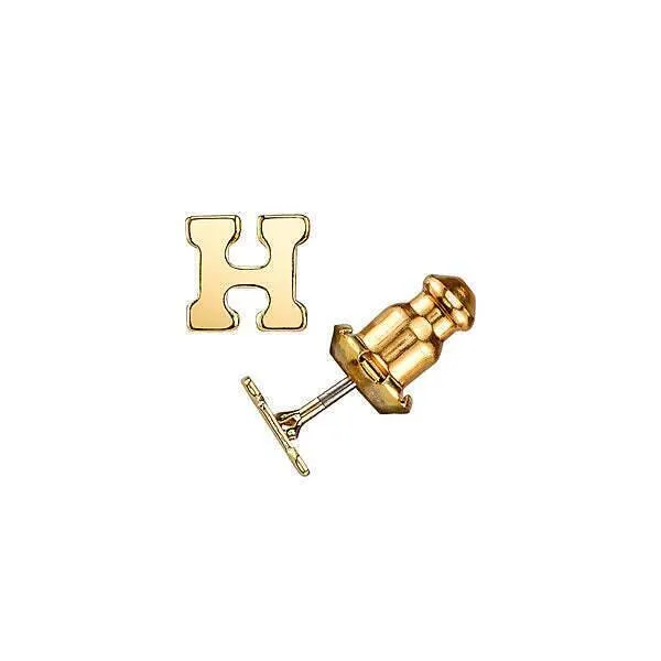 1928 Jewelry Gold Initial Button Earrings 1928 Jewelry