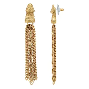 1928 Jewelry Gold Jaguar Tassel Chain Earrings 1928 Jewelry