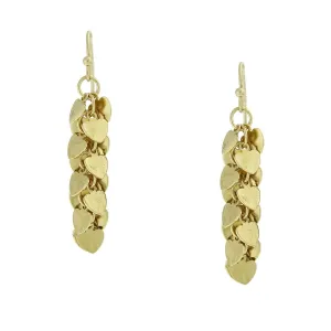1928 Jewelry Gold Linear Heart Cluster Drop Earrings 1928 Jewelry