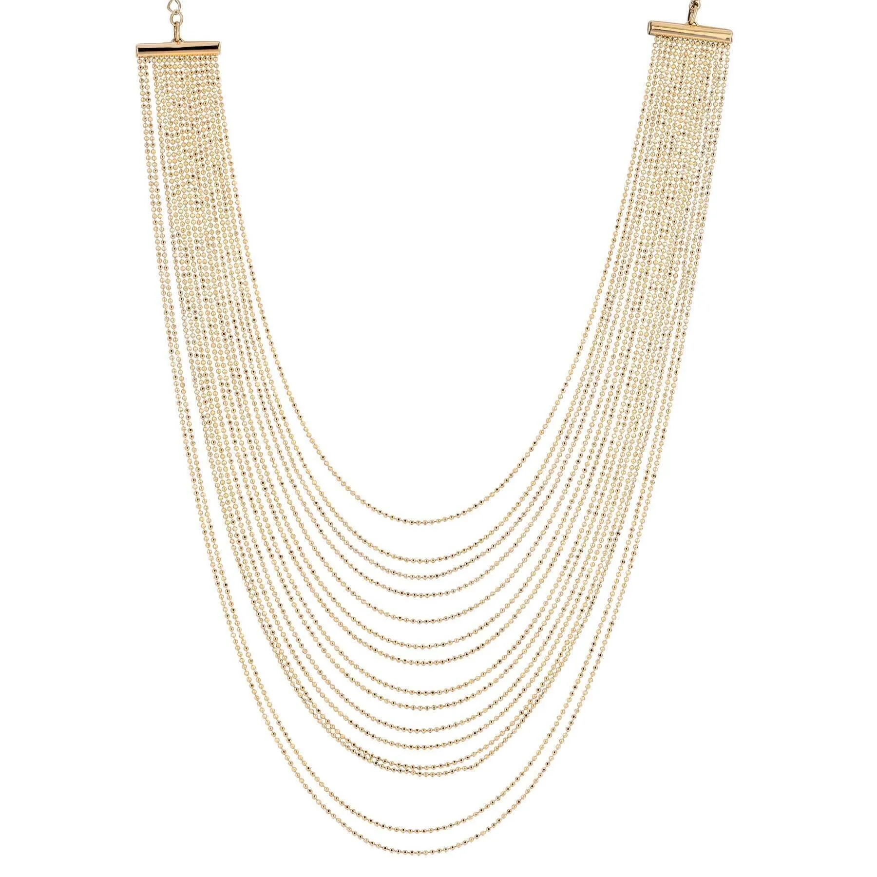 1928 Jewelry Gold Multi Strand Ball Chain Necklace 14.5"   3" Extension 1928 Jewelry