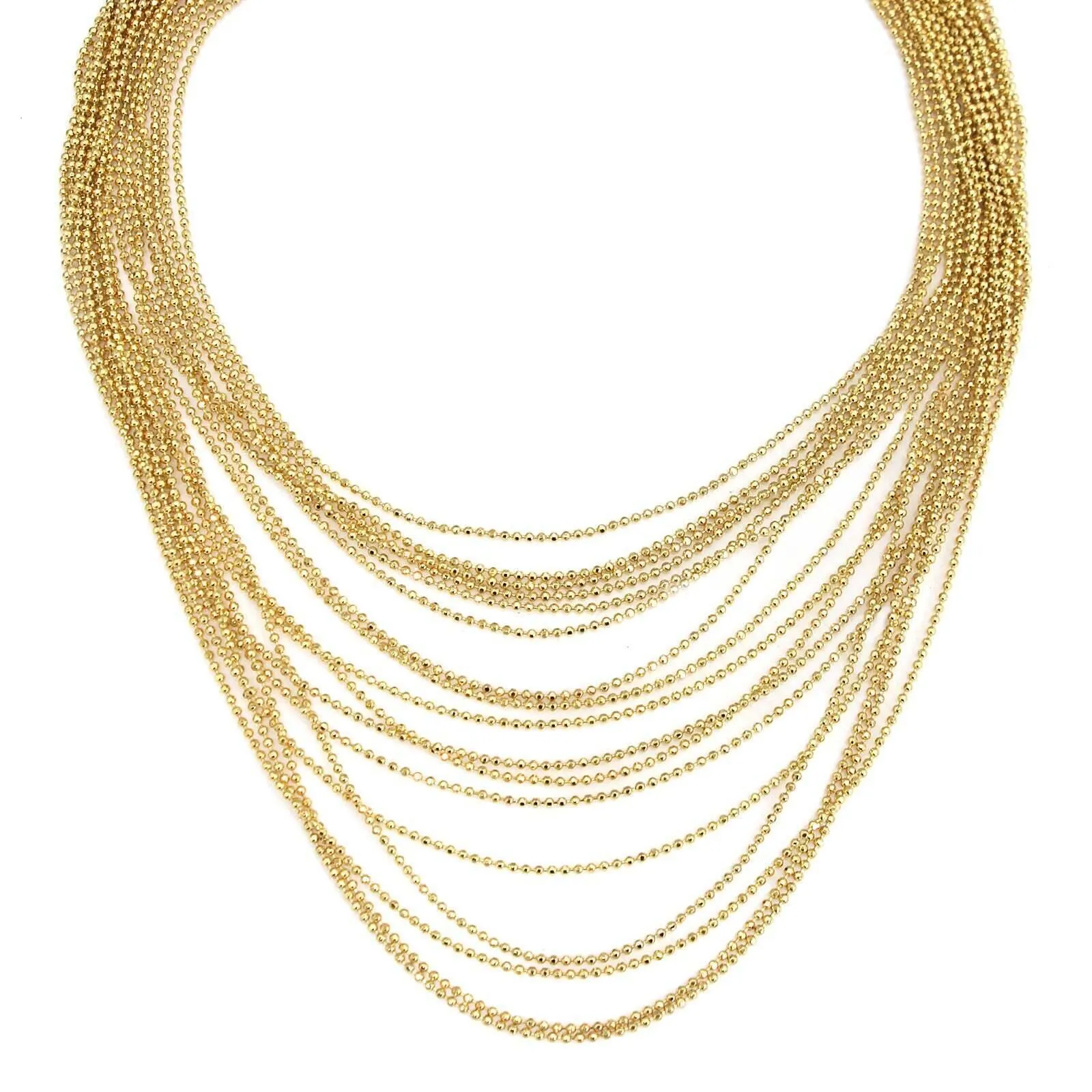 1928 Jewelry Gold Multi Strand Ball Chain Necklace 14.5"   3" Extension 1928 Jewelry