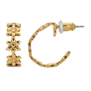 1928 Jewelry Gold Petite Summer Flower Hoop Earrings 1928 Jewelry