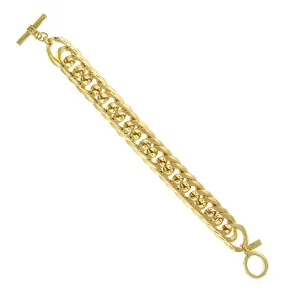 1928 Jewelry Gold Polished Cable Chain Toggle Bracelet 1928 Jewelry