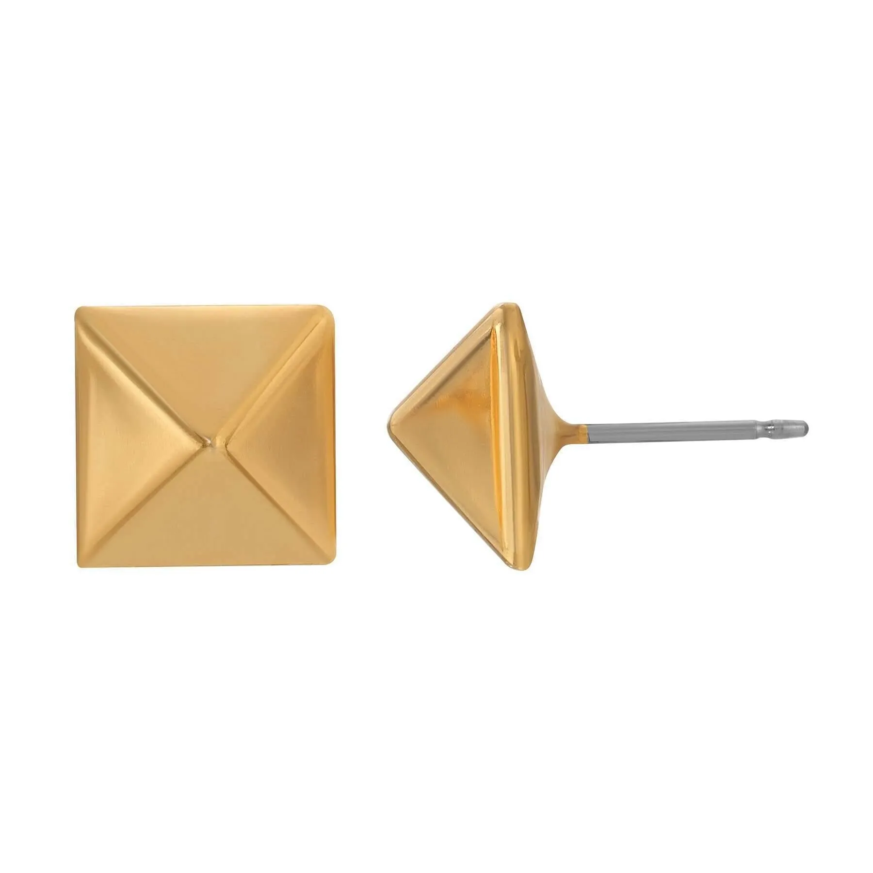 1928 Jewelry Gold Pyramid Post Earrings 1928 Jewelry