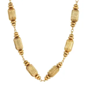 1928 Jewelry Gold Rondelle Glam Beads Link Necklace 16"   3" Extension 1928 Jewelry